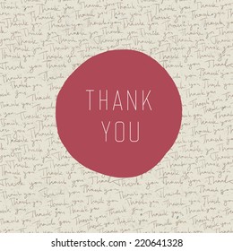 Thank you vintage greeting card. Vector