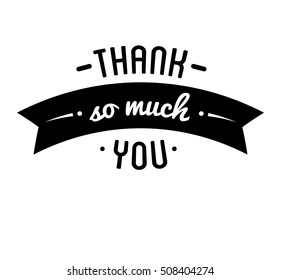 Thank you vintage label. Vector Illustration.