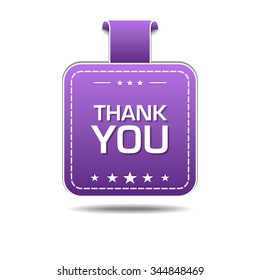 Thank You Violet Vector Icon Design