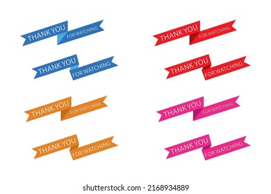 THANK YOU FOR WATCHING retro typography. Editable vector template for banner, poster, message, post. Vector illustration.  easy to editable file. EPS10