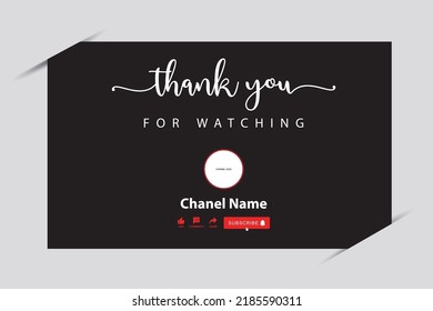 Thank you for watching wireframe design for your channel. end screen background. svg