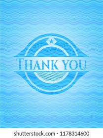 Thank you water wave concept badge.