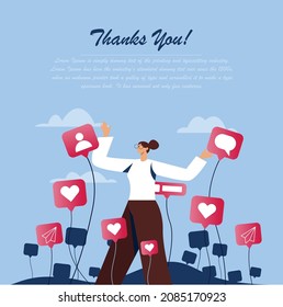 Thank you web page illustration concept vector 