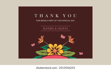 Thank you wedding card template