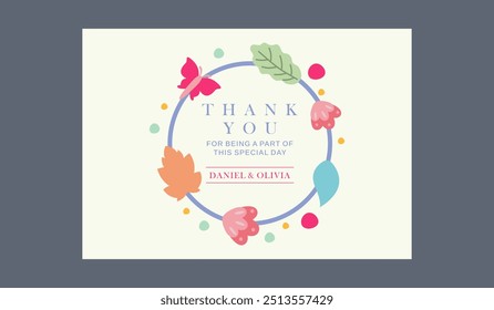 Thank you wedding card template