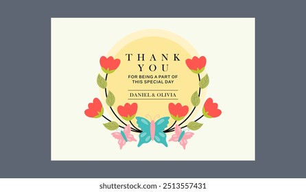 Thank you wedding card template