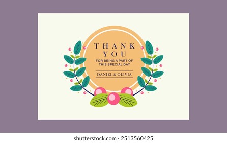 Thank you wedding card template