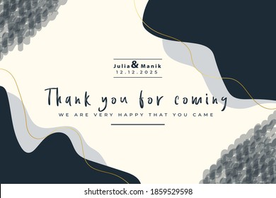 Thank you wedding card vector template 