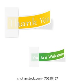 Thank you and you are welcome - colorful, stylish labels.