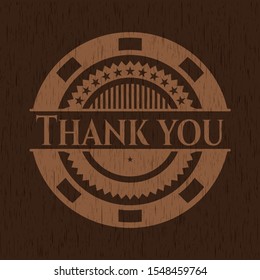 Thank you wood emblem. Vector Illustration.
