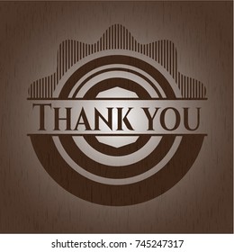 Thank you wooden emblem. Vintage.