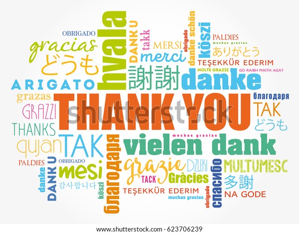 Thank You Word Cloud Art Background Stock Vector (Royalty Free) 623706239