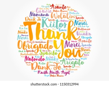 Thank You Word Cloud background, all languages, multilingual for education or thanksgiving day