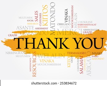 Thank You Word Cloud  background, all languages