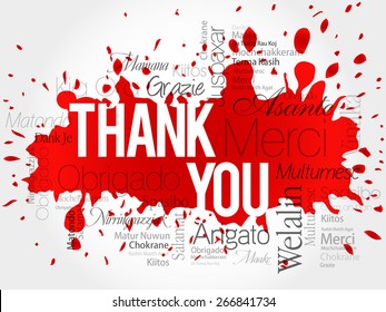 Thank You Word Cloud background, all languages