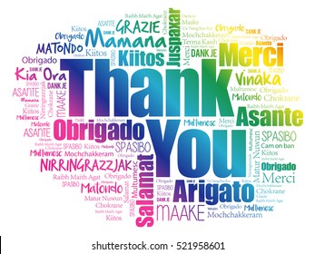 Thank You Word Cloud background, all languages, multilingual for education or thanksgiving day