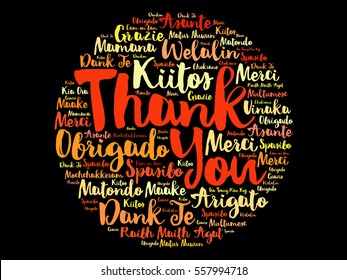 Thank You Word Cloud background, all languages, multilingual for education or thanksgiving day