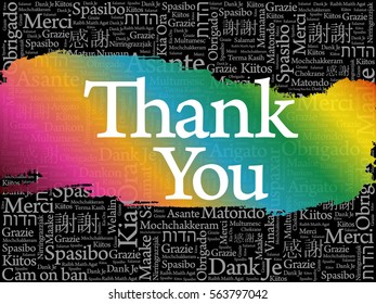 Thank You Word Cloud background, all languages, multilingual for education or thanksgiving day