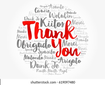 Thank You Word Cloud background, all languages, multilingual for education or thanksgiving day
