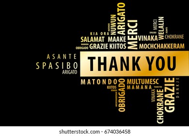 Thank You Word Cloud background, multilingual for education or thanksgiving day