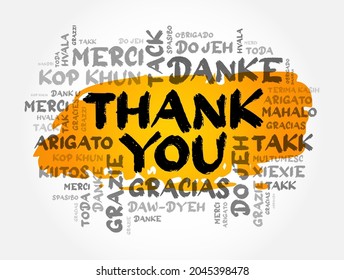 Thank You Word Cloud concept background in many languages