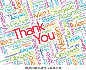 Thank You Word Cloud concept background in many languages