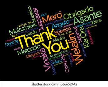 Thank You Word Cloud concept background in many languages