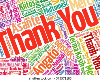 Thank You Word Cloud concept background in many languages