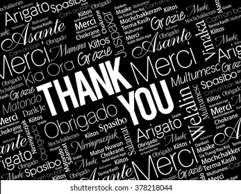 Thank You Word Cloud concept background in many languages