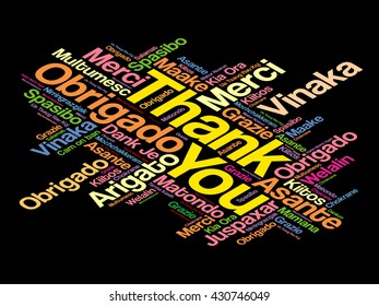 Thank You Word Cloud concept background in many languages