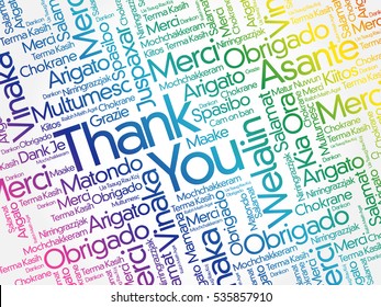 Thank You Word Cloud concept background in many languages