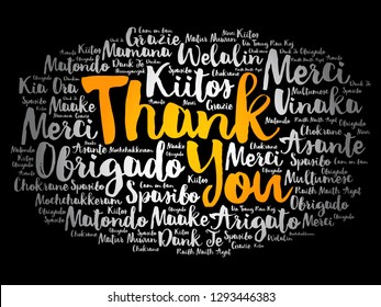 Thank You word cloud in different languages, concept background