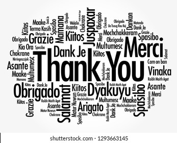 Thank You word cloud in different languages, concept background