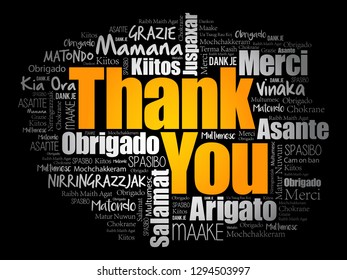 Thank You word cloud in different languages, concept background