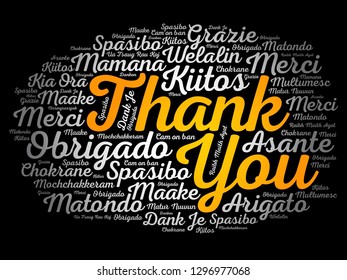 Thank You word cloud in different languages, concept background