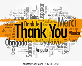 Thank You word cloud in different languages, concept background