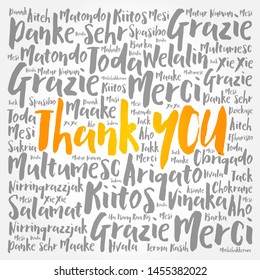 Thank You word cloud in different languages, concept background