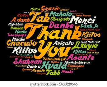 Thank You word cloud in different languages, concept background