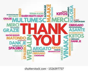 Thank You word cloud in different languages, concept background