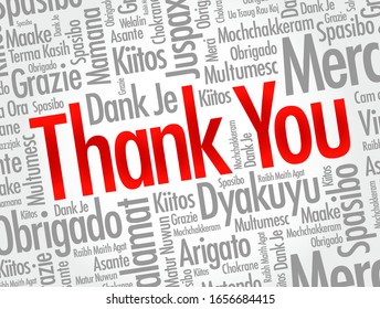 Thank You word cloud in different languages, concept background