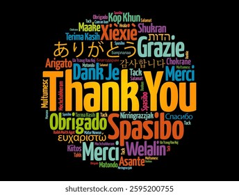 Thank You word cloud in different languages, concept background