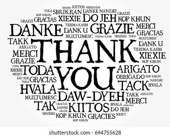 Thank You word cloud in different languages, concept background