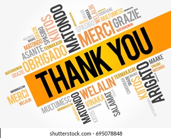 Thank You word cloud in different languages, concept background
