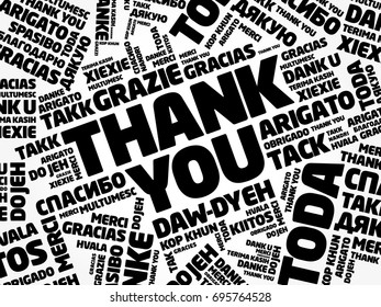 Thank You word cloud in different languages, concept background