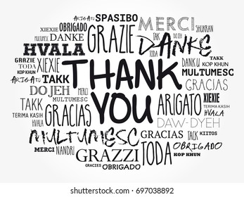 Thank You Word Cloud Different Languages Stock Vector (Royalty Free ...