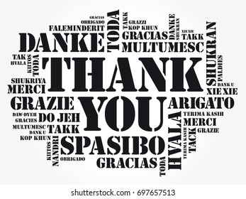 Thank You word cloud in different languages, concept background
