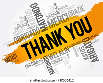 Thank You word cloud in different languages, concept background