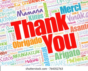 Thank You word cloud in different languages, concept background