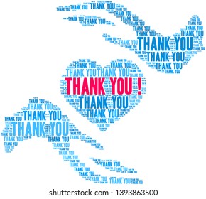 Thank You word cloud on a white background. 