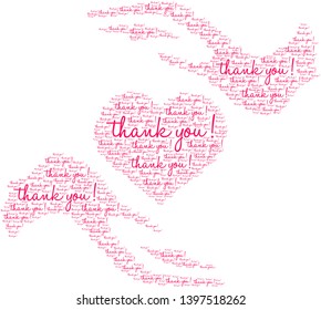 Thank You word cloud on a white background. 